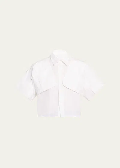 Mm6 Maison Margiela Button-front Poplin Shirt In White