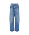 Mm6 Maison Margiela Sky Blue Wide-leg Denim Cotton Jeans In Blue