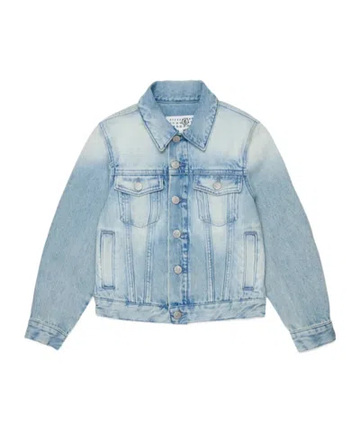 Mm6 Maison Margiela Kids' Buttoned Denim Jacket In Blue