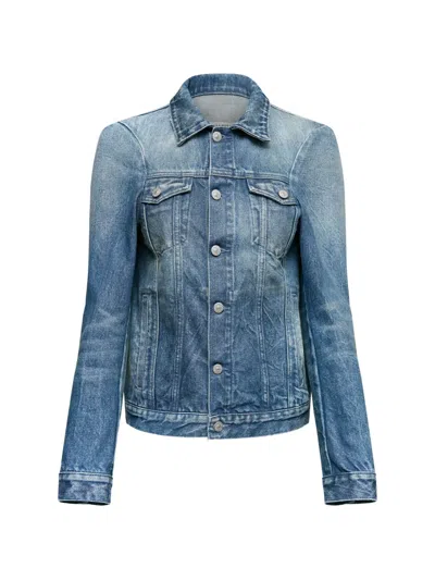 Mm6 Maison Margiela Buttoned Denim Jacket In Blue
