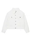 Mm6 Maison Margiela Denim Jacket With Printed Logo In White