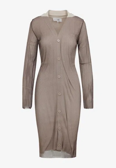 MM6 MAISON MARGIELA BUTTONED KNITTED WOOL-BLEND DRESS
