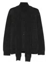 Mm6 Maison Margiela Buttoned Tie-neck Cardigan In Gray