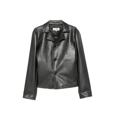 Mm6 Maison Margiela Button-fastening Long-sleeve Jacket In Black