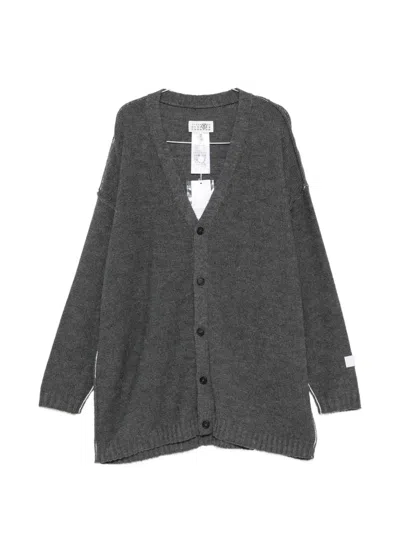 Mm6 Maison Margiela Button-fastening Oversized Cardigan In グレー