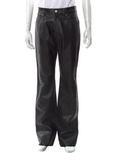 Pre-owned Mm6 Maison Margiela Calf Leather Pants W/ Tags In Black