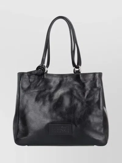 Mm6 Maison Margiela Calf Leather Tote Bag With Metal Hardware