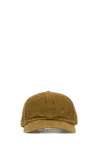 Mm6 Maison Margiela Curved Visor Canvas Baseball Cap In Tobacco