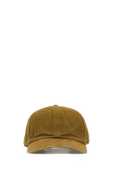 Mm6 Maison Margiela Curved Visor Canvas Baseball Cap In Brown