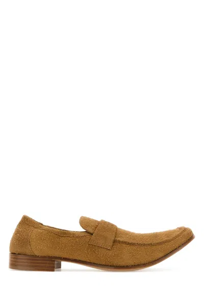 Mm6 Maison Margiela Camel Suede Loafers In Multi