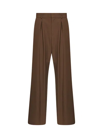 Mm6 Maison Margiela Camel Wool Blend Pleated Trousers