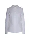 Mm6 Maison Margiela Boxy White Shirt With Avant-garde Extended Panel In White