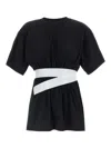 Mm6 Maison Margiela Tape-embellished T-shirt In Black