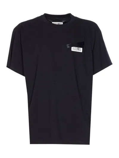 Mm6 Maison Margiela Mm6 By Maison Margiela Oversized T-shirt With Contrasting Pocket Detail In Black