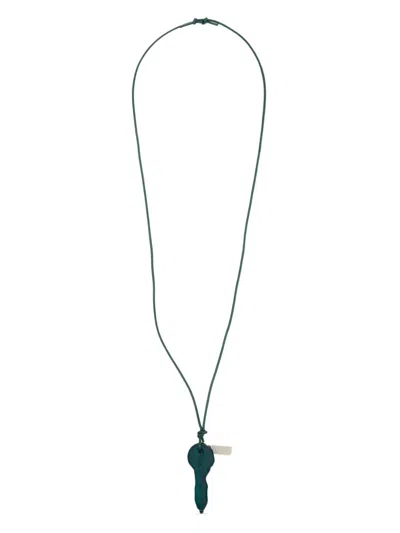 Mm6 Maison Margiela Candle Waxed Necklace In 绿色