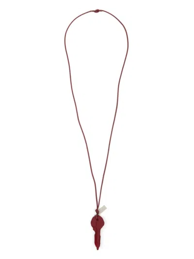 Mm6 Maison Margiela Candle Waxed Key-pendant Necklace In Red