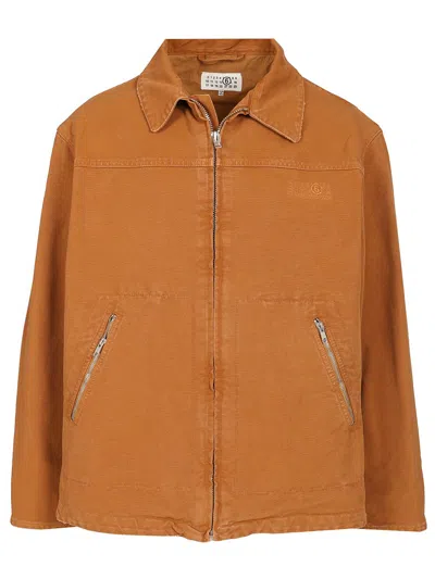 Mm6 Maison Margiela Canvas Jacket Jackets Orange In Brown