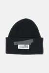 Mm6 Maison Margiela Ribbed Wool Blend Cap In Black