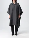 Mm6 Maison Margiela Grey Coat With Wool Trim In Gray