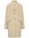 Mm6 Maison Margiela Pile Wool-blend Coat In Beige
