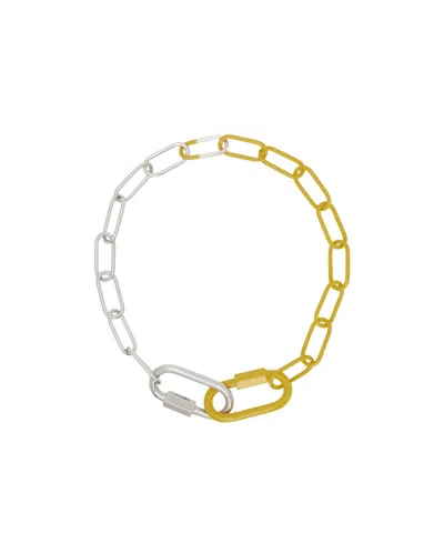 Mm6 Maison Margiela Silver & Yellow Carabiner Necklace In 967 Palladio Buratta