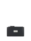 Mm6 Maison Margiela Logo-plaque Leather Wallet In Black