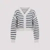 Mm6 Maison Margiela Mm6 By Maison Margiela Chalk White Cotton Cardigan In Chalk Navy
