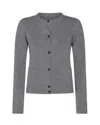 Mm6 Maison Margiela Cardigan In Misto Lana With Ribbed Trims And Front Pockets In Gray