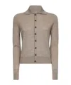 Mm6 Maison Margiela Beige Virgin Wool Blend Cardigan With Patches