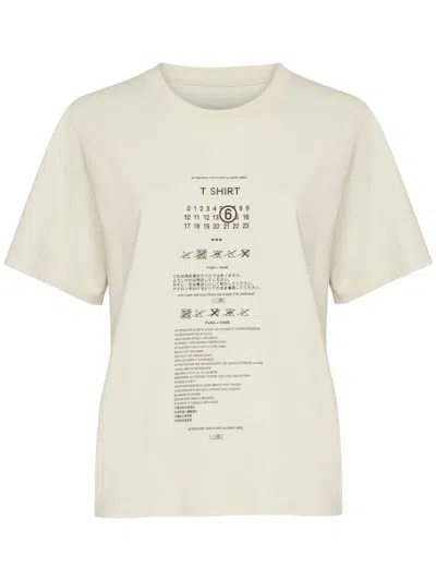Mm6 Maison Margiela Care Label-print Cotton T-shirt In White