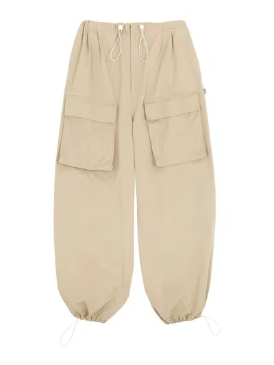 Mm6 Maison Margiela Wide-leg Cargo Cotton Trousers In Neutrals