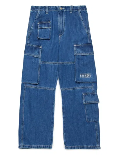 Mm6 Maison Margiela Kids' Cargo-pocket Jeans In Blue