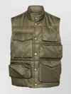 Mm6 Maison Margiela Padded Mandarin Collar Cargo Jacket In Green