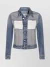 Mm6 Maison Margiela Casual Jacket With Long Sleeves And Contrast Panels In Blue