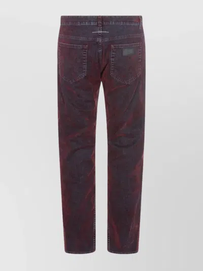 Mm6 Maison Margiela Casual Trousers Featuring Five-pocket Design In Burgundy