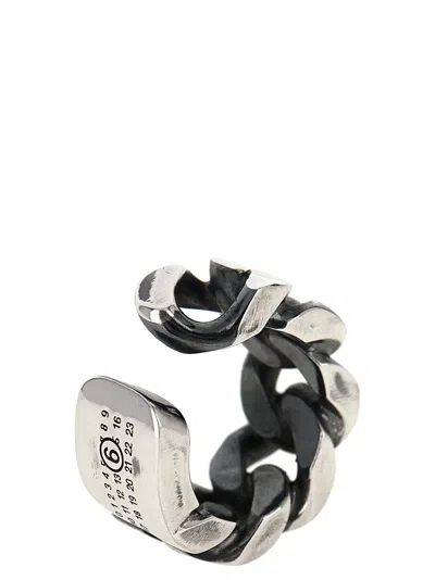 Mm6 Maison Margiela Brass Chain Single Earring In Metallic