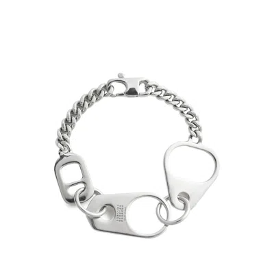 Mm6 Maison Margiela Chain Link Can-tab Bracelet In Silver