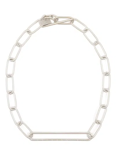 Mm6 Maison Margiela Silver Chain Necklace In 952 Palladio Buratta