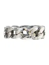 Mm6 Maison Margiela Chain Link Statement Ring In Argento