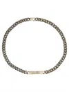 Mm6 Maison Margiela Mm6 By Maison Margiela Interlocking Brass Chain Necklace With Polished Finish In Silver