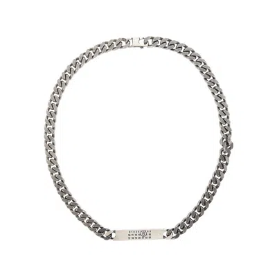 Mm6 Maison Margiela Chain Necklace With Logo Plate In Green