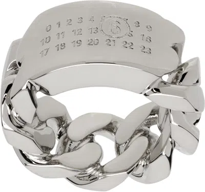Mm6 Maison Margiela Chain Ring In Metallic