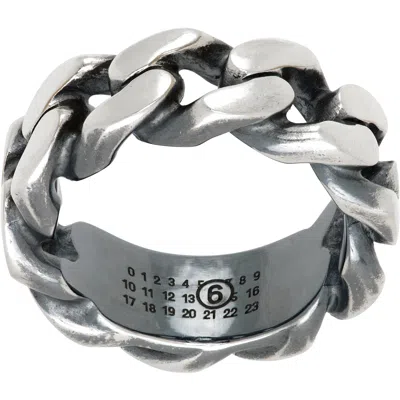 Mm6 Maison Margiela Chain Ring In Red