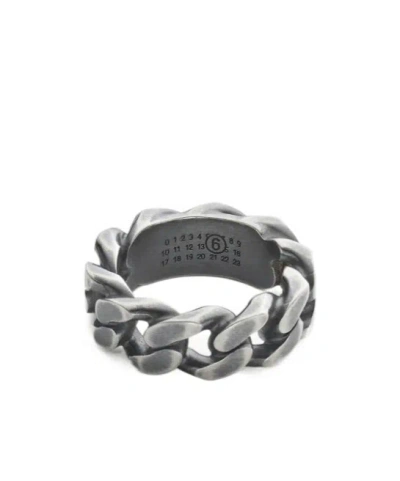 Mm6 Maison Margiela Chain-linked Ring In Metallic