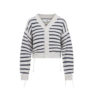 MM6 MAISON MARGIELA CHALK WHITE COTTON CARDIGAN