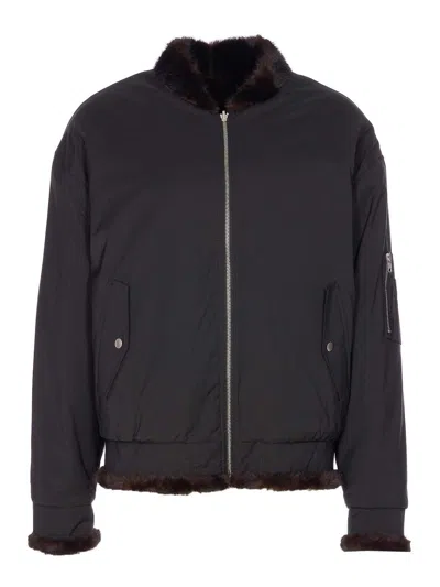 Mm6 Maison Margiela Down Jacket Frontal Zip Closure In Blue