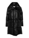 Mm6 Maison Margiela Signature Long Padded Down Jacket In Negro