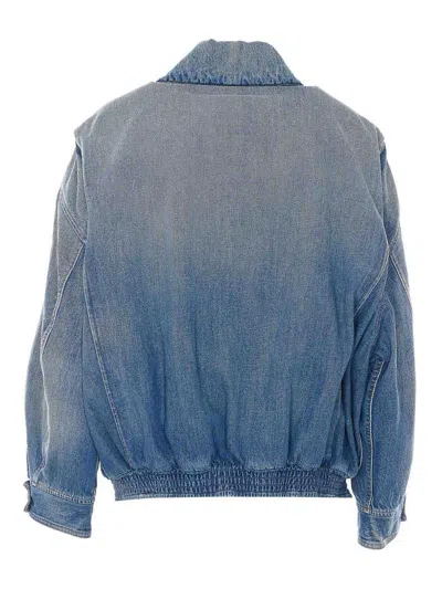 Mm6 Maison Margiela Denim Logo Jacket In Blue