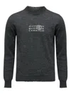 Mm6 Maison Margiela Distressed Dark Grey Knit Sweater In Gray