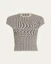 Mm6 Maison Margiela Check Short-sleeve Top In Black